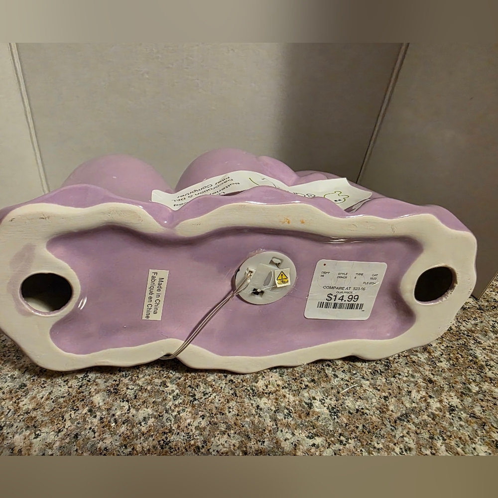 NWT Light-up Purple Ceramic Ghost Decor - Picture 3 of 3